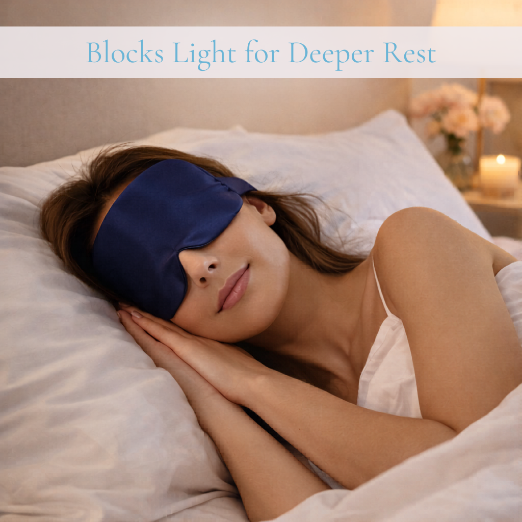 Contoured Adjustable Silk Eye Mask for Deep Sleep