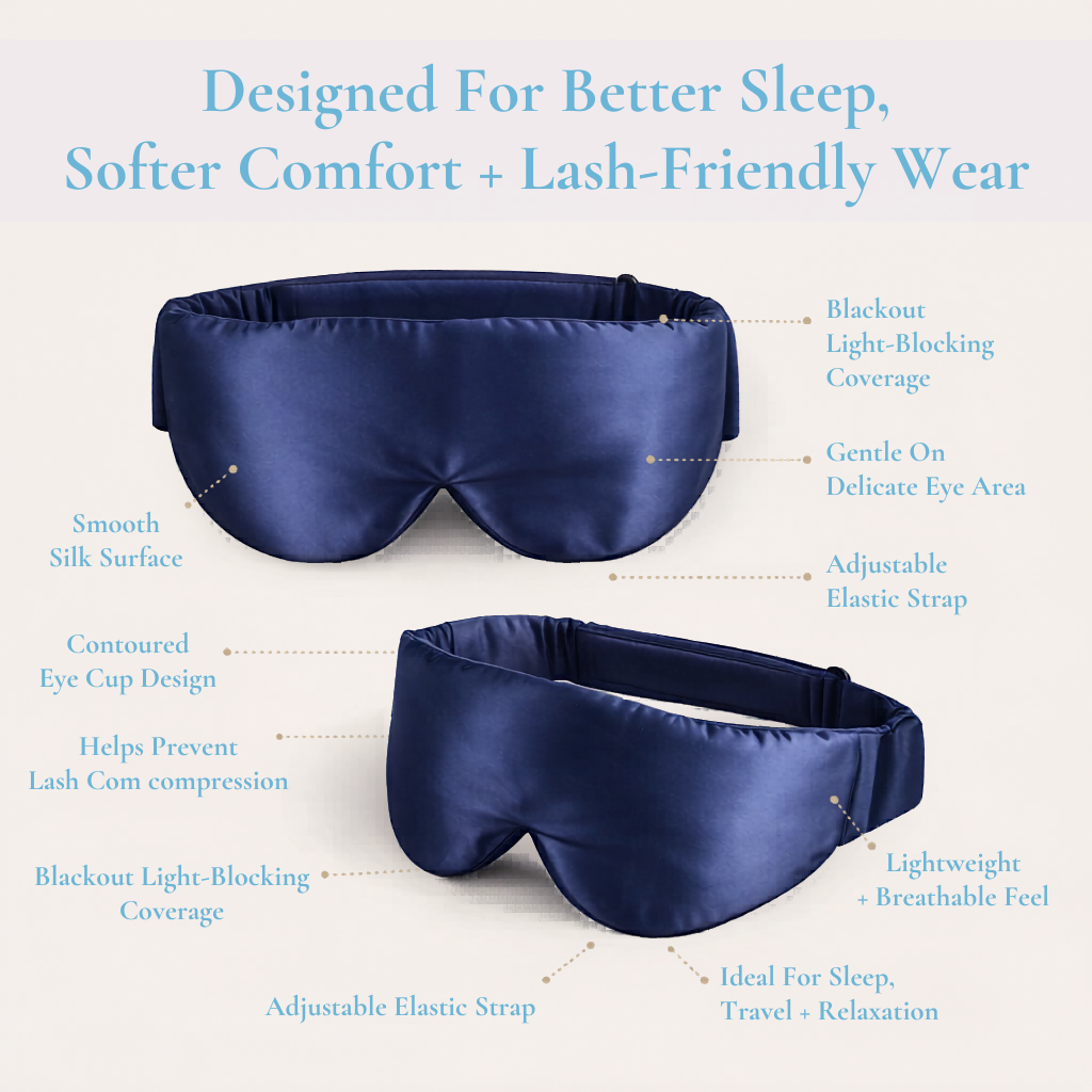 Contoured Adjustable Silk Eye Mask for Deep Sleep
