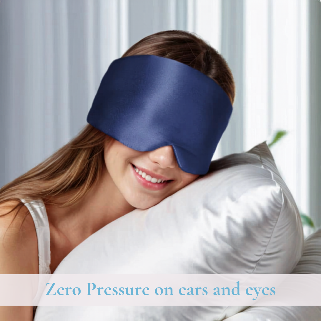 Contoured Adjustable Silk Eye Mask for Deep Sleep