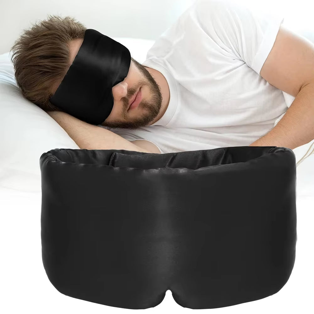 Contoured Adjustable Silk Eye Mask for Deep Sleep