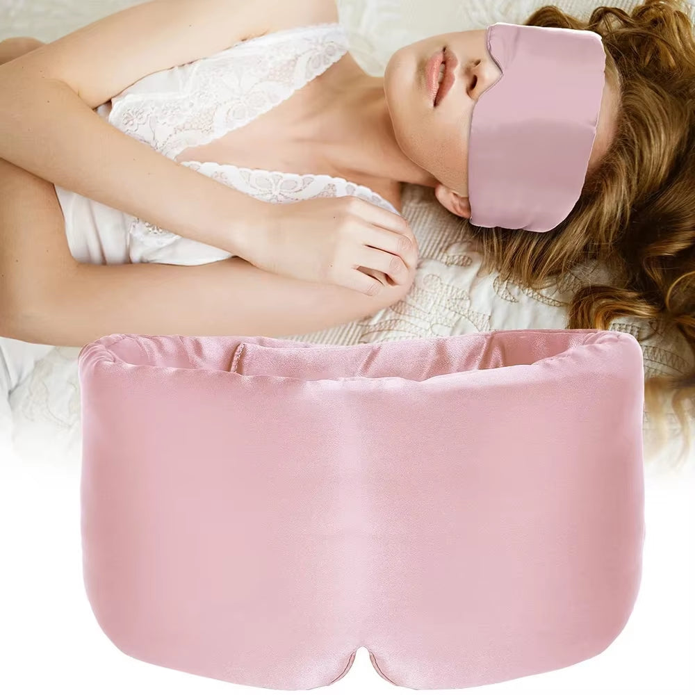Contoured Adjustable Silk Eye Mask for Deep Sleep